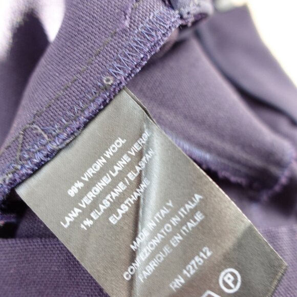 NARCISO RODRIGUEZ Pants Medium Virgin Wool Straight High Waist Tuxedo Navy ITALY - Picture 12 of 14